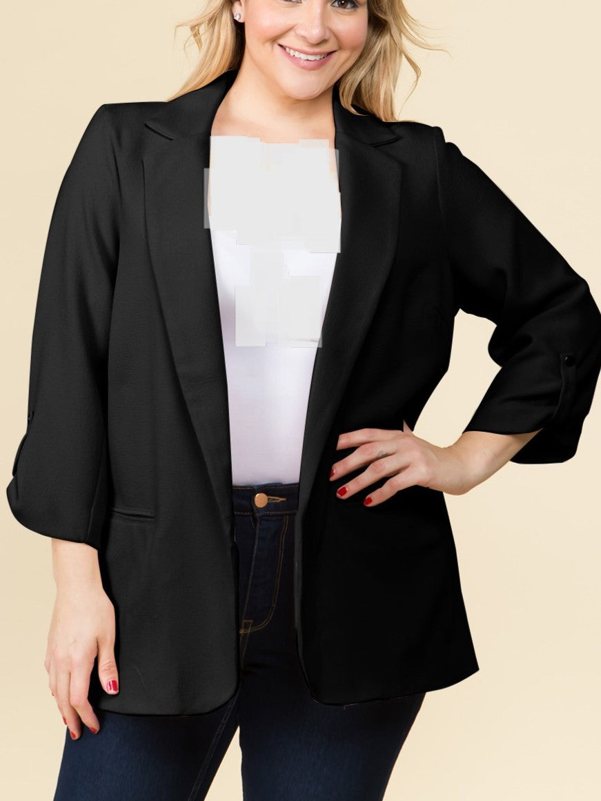 PLUS SIZE BLACK BLAZER