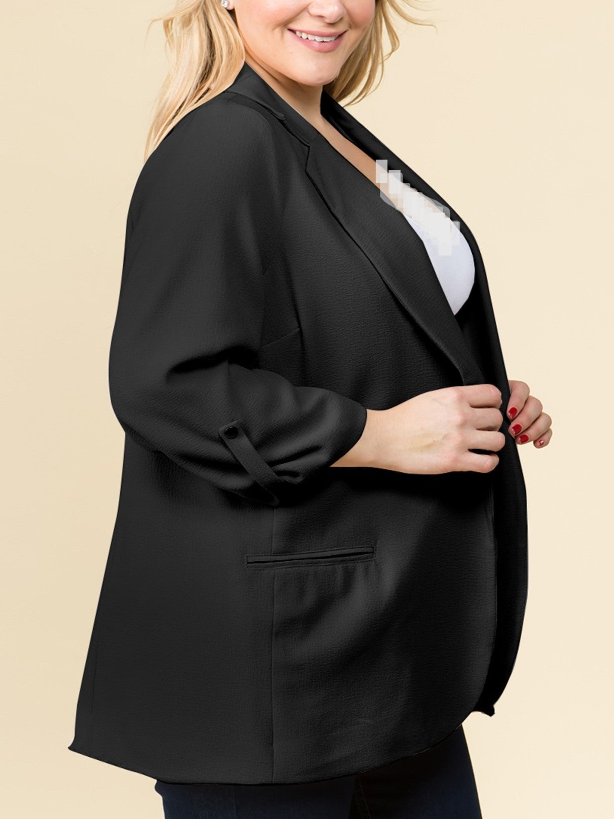 PLUS SIZE BLACK BLAZER