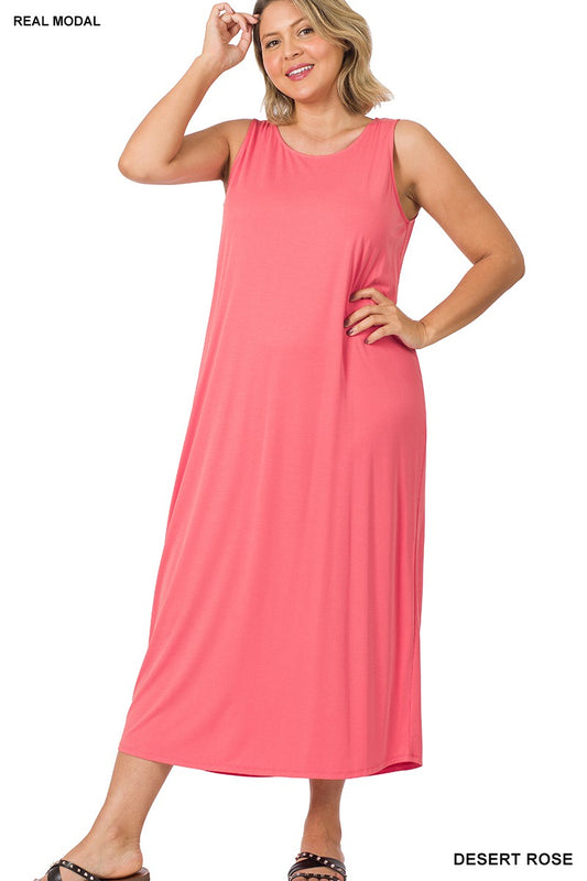 MODAL SLEEVELESS MAXI DRESS