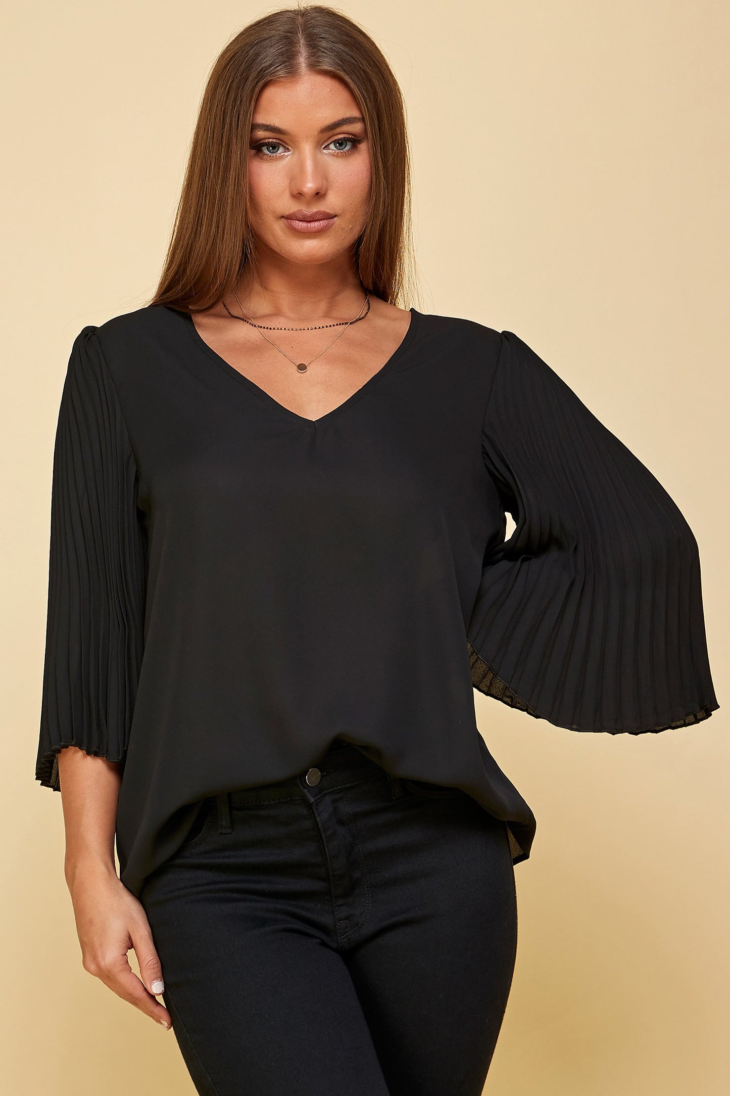 PLEATED SLEEVE SHIRT