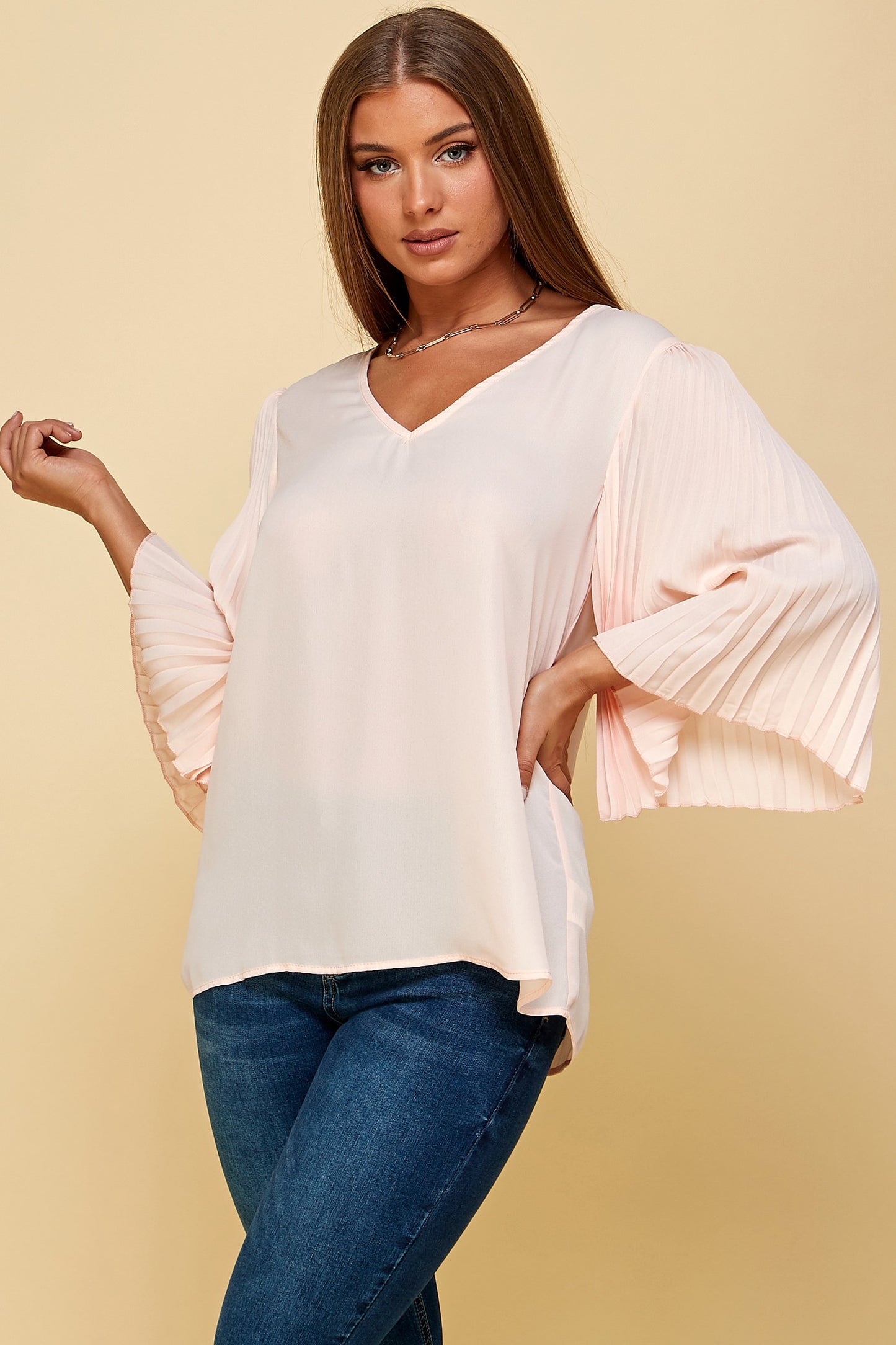 PLEATED SLEEVE SHIRT