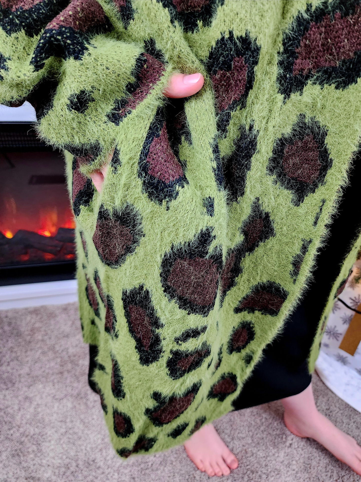 OLIVE LEOPARD CARDIGAN