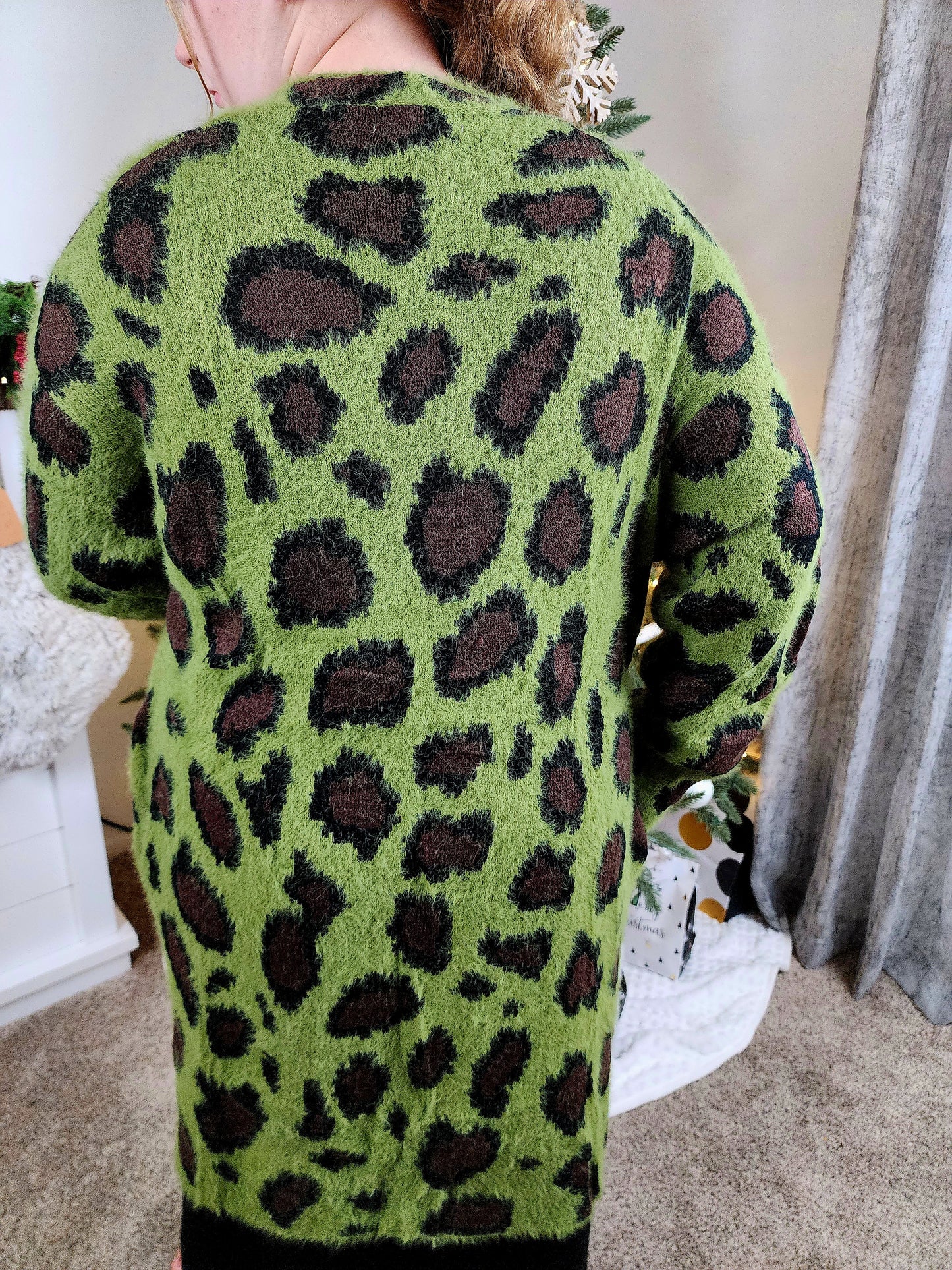 OLIVE LEOPARD CARDIGAN