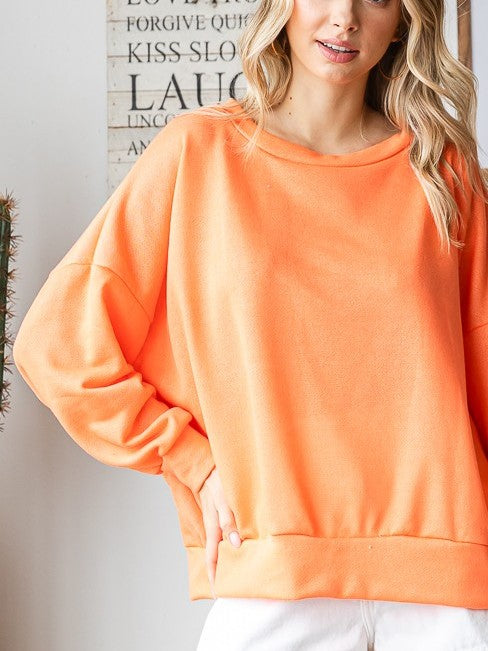 NEON ORANGE OVERSIZED SWEATSHIRT