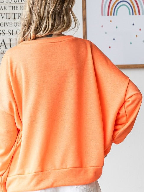 NEON ORANGE OVERSIZED SWEATSHIRT