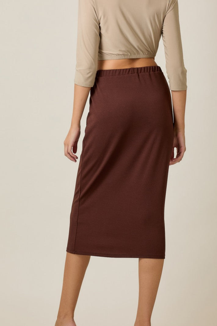 31 INCH SANDRA SKIRT IN BROWN