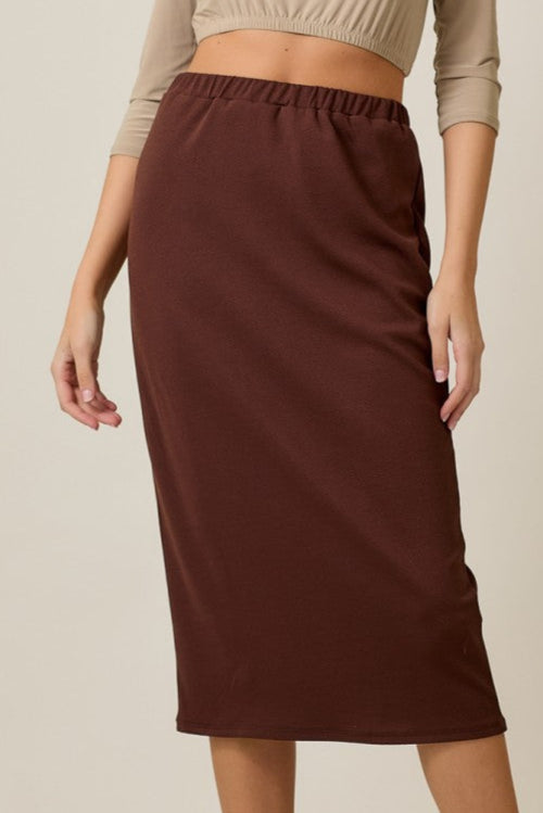 31 INCH SANDRA SKIRT IN BROWN