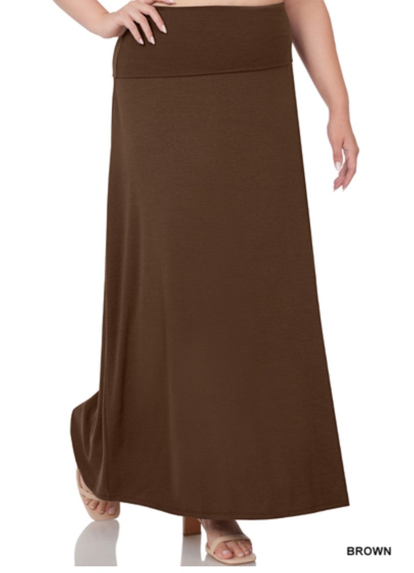 PLUS MAXI FOLDOVER LOUNGE SKIRT (MULTI COLORS)