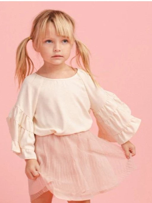 CREAM BELL SLEEVE KIDS SHIRT