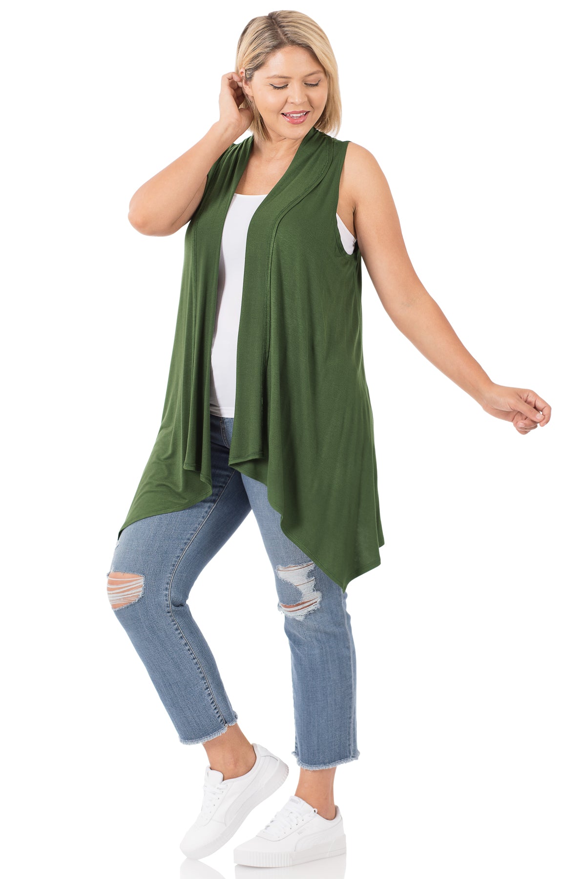 PLUS SIZE LAYERING VEST (multi colors)