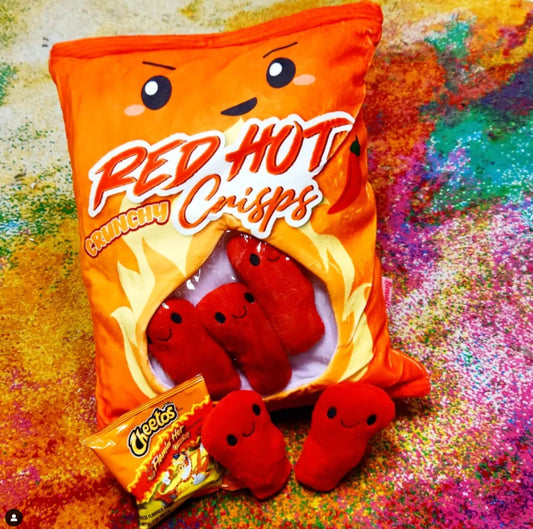 RED HOT CRUNCHY CRISPS PLUSHIE PILLOW