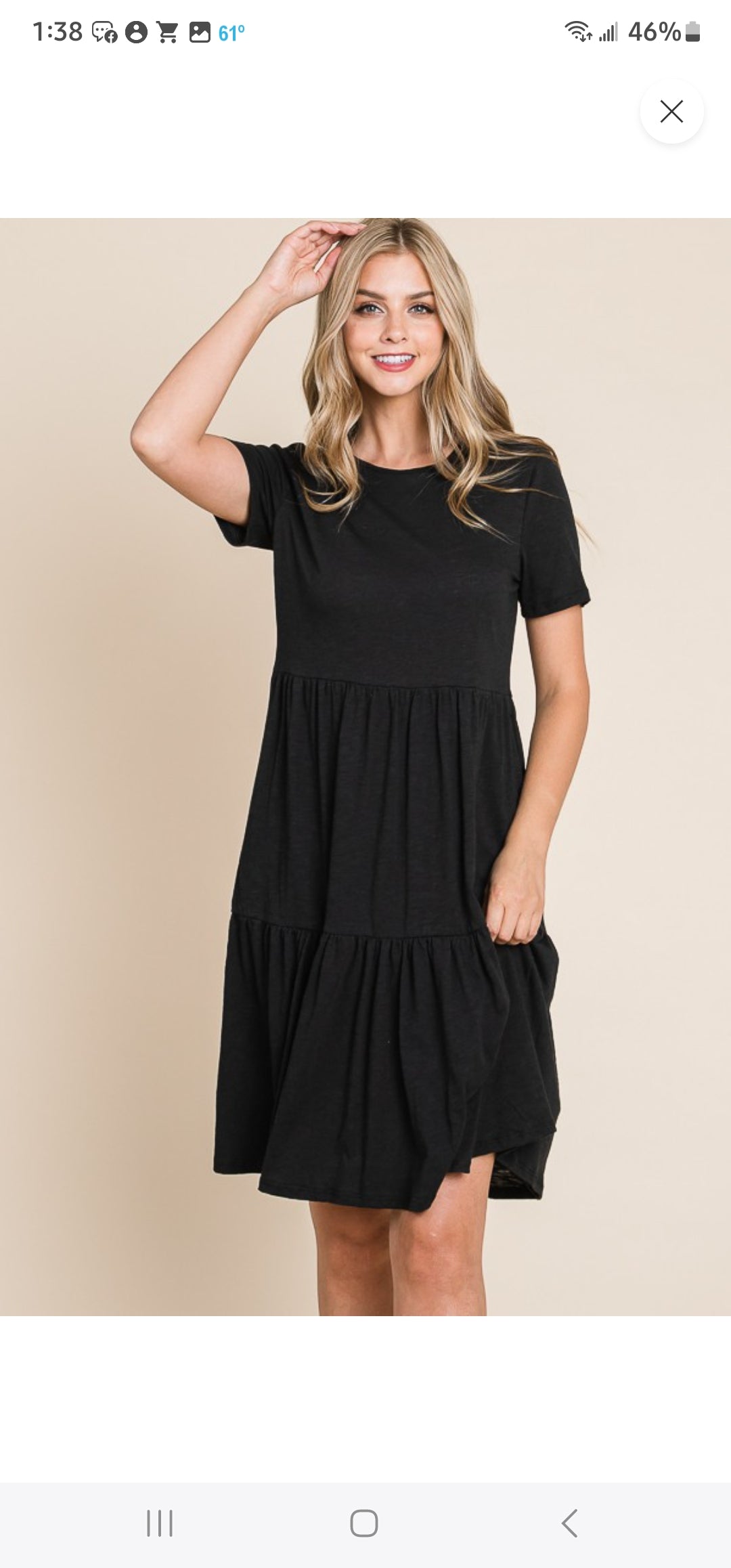 BLACK TIERED MIDI DRESS