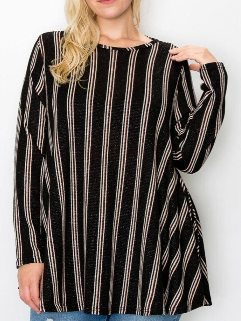 EXTENDED PLUS STRIPED LONG SLEEVE SHIRT