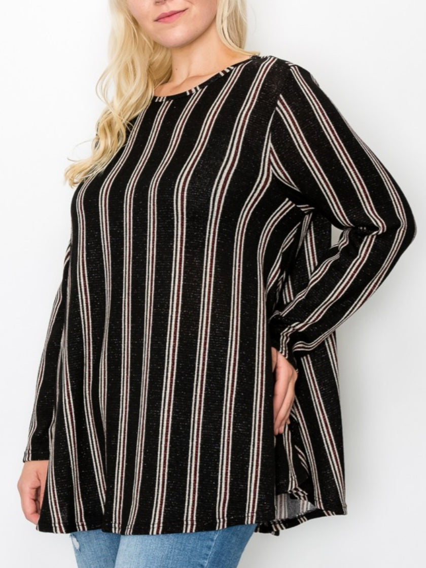 EXTENDED PLUS STRIPED LONG SLEEVE SHIRT