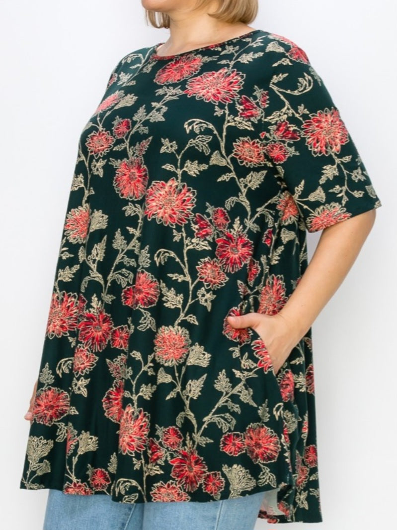 EXTENDED PLUS FLORAL TUNIC