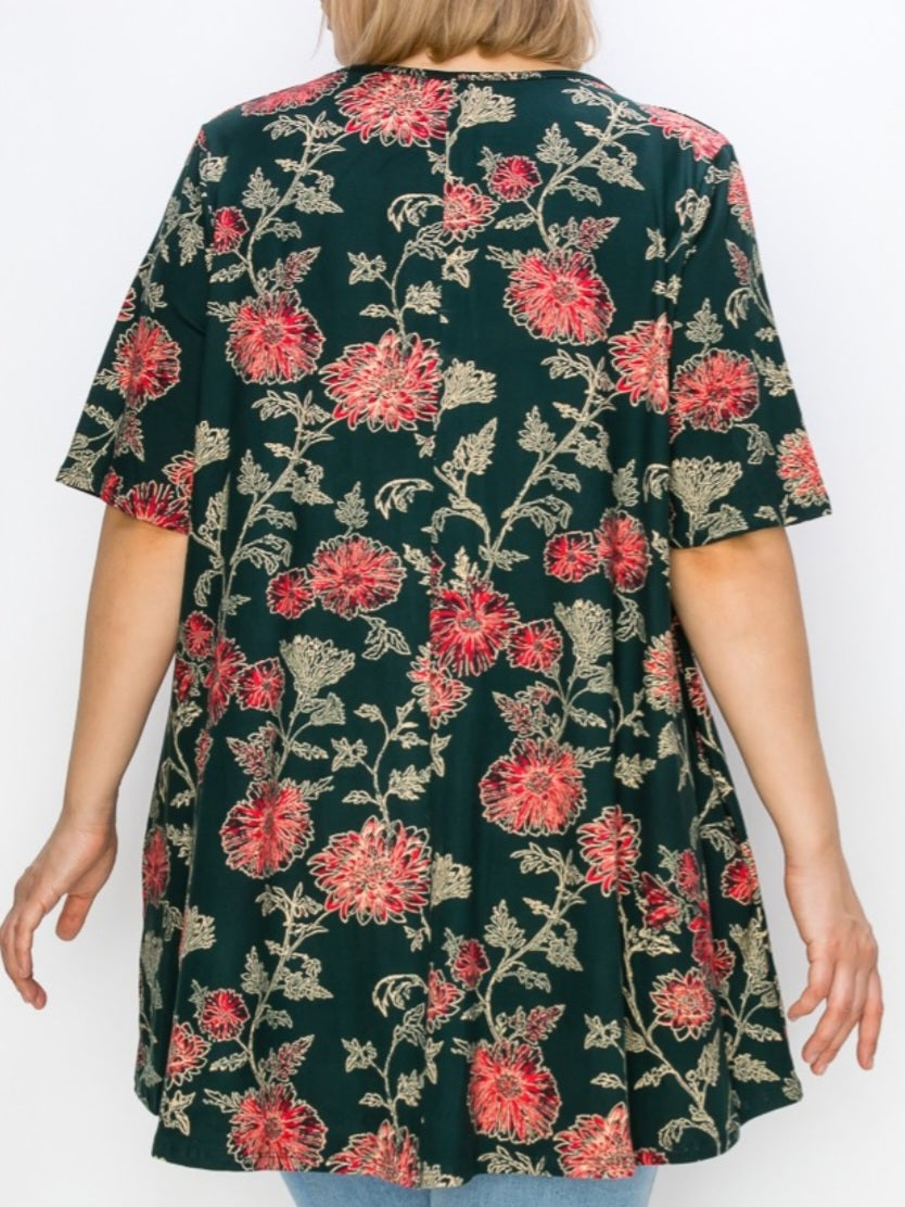 EXTENDED PLUS FLORAL TUNIC