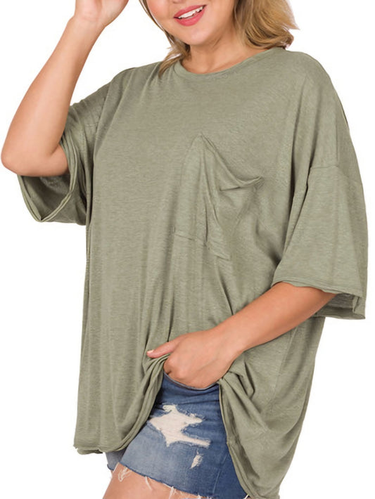 OLIVE BOYFRIEND FIT TEE MISSES