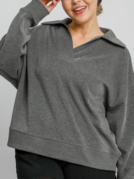 PLUS GRAY LUXEKNIT PULLOVER