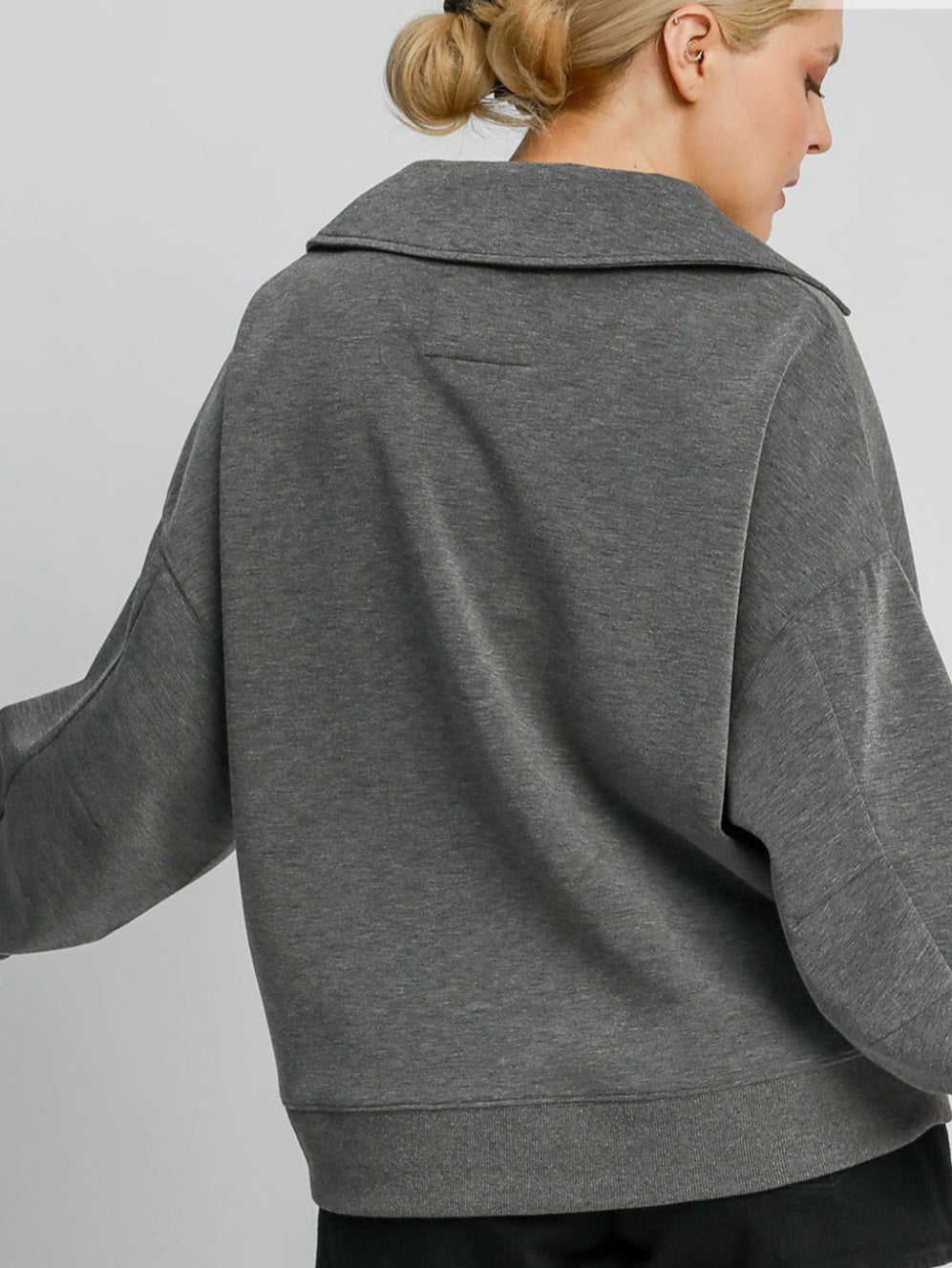 PLUS GRAY LUXEKNIT PULLOVER