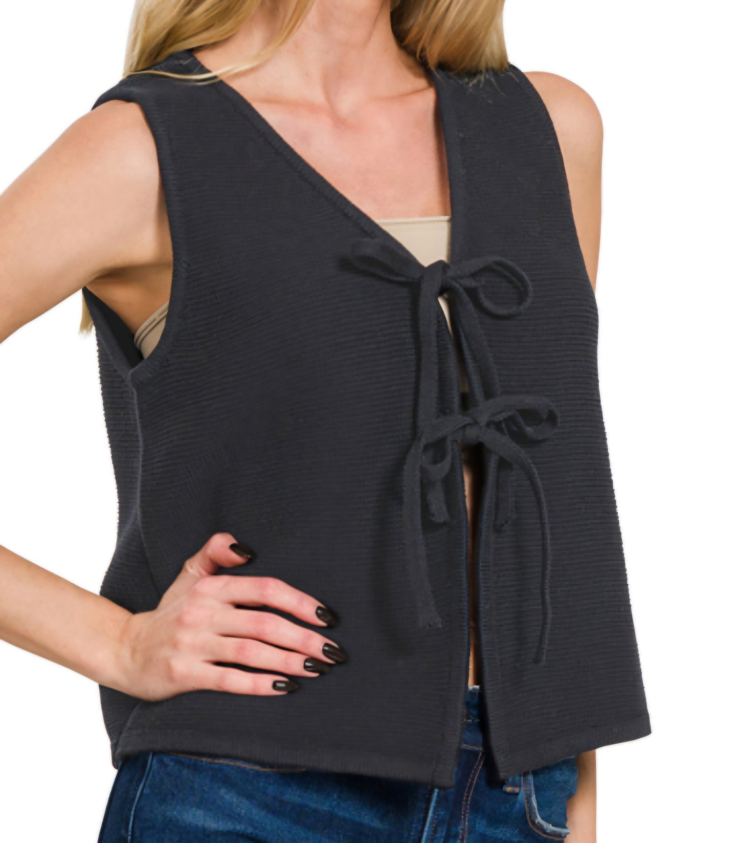 BOW SWEATER VEST