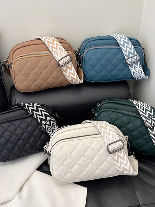 QUILTED VEGAN LEATHER CROSSBODY (multi)