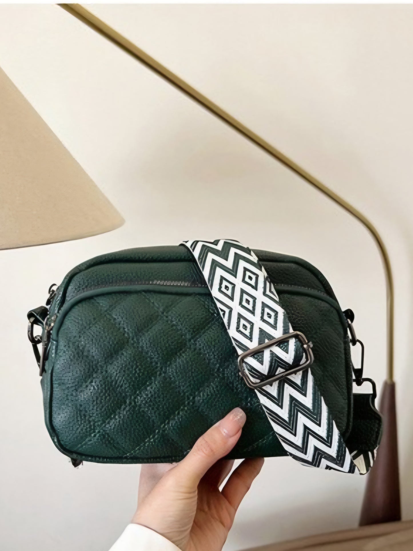 QUILTED VEGAN LEATHER CROSSBODY (multi)