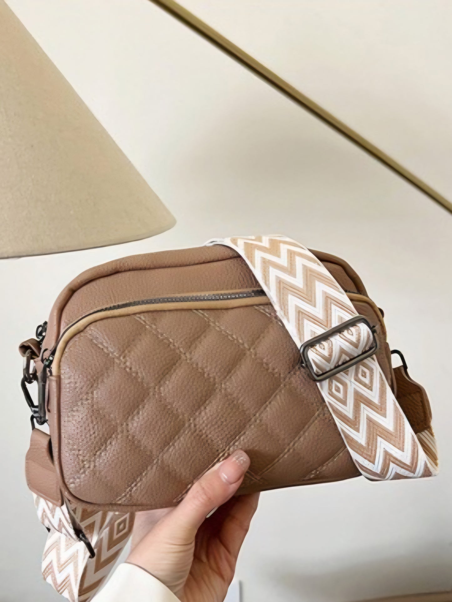 QUILTED VEGAN LEATHER CROSSBODY (multi)