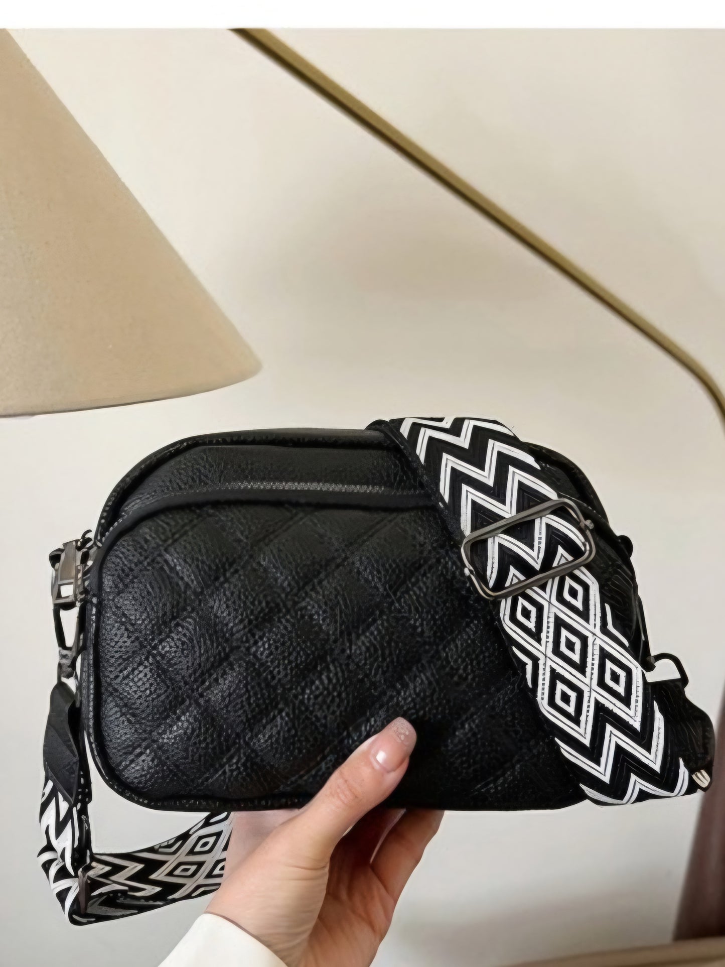 QUILTED VEGAN LEATHER CROSSBODY (multi)