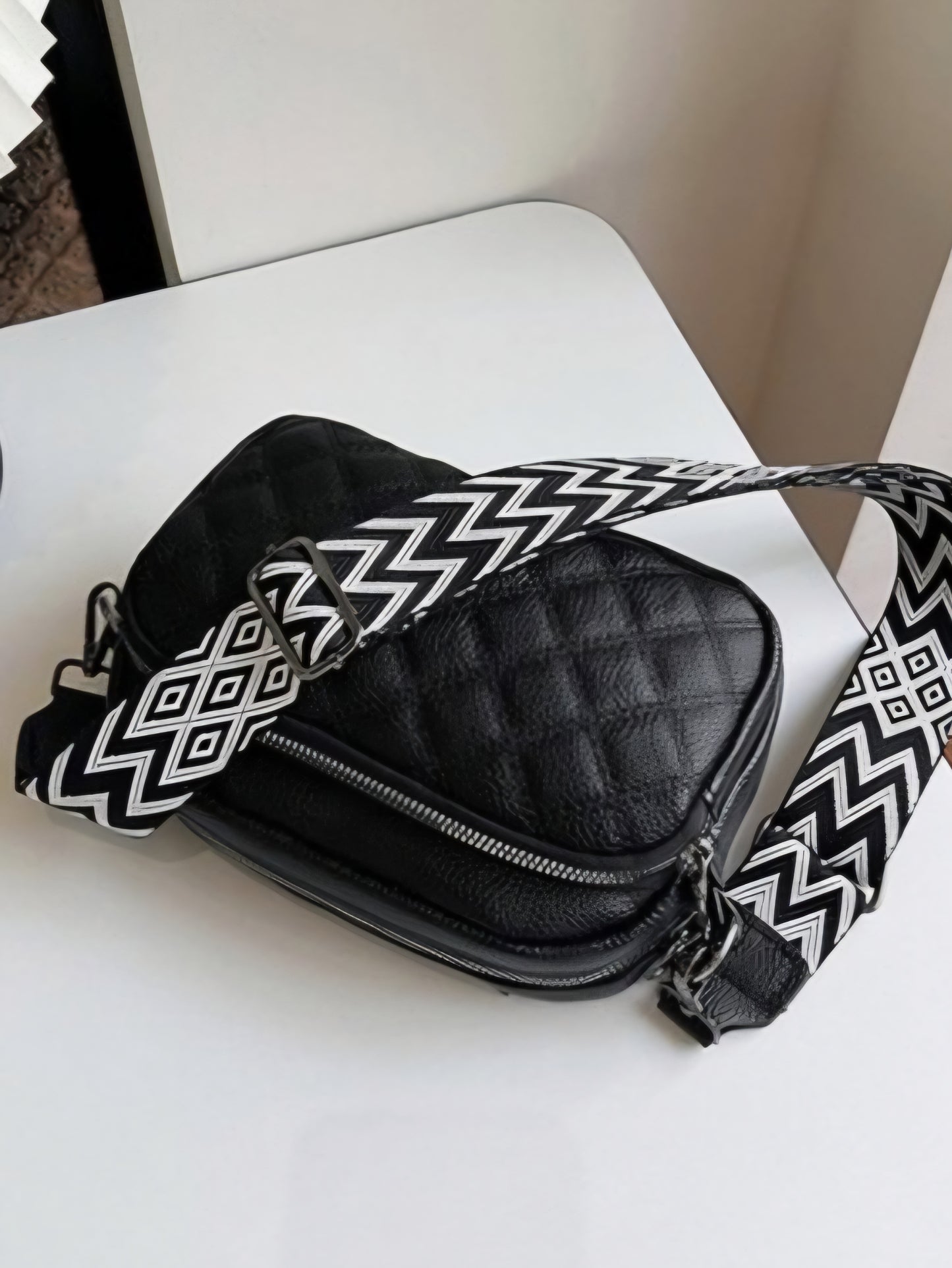 QUILTED VEGAN LEATHER CROSSBODY (multi)