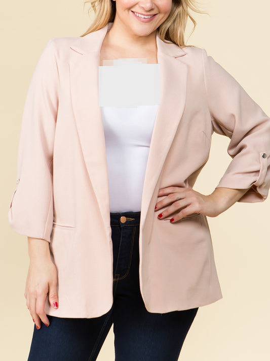 PLUS SIZE BLUSH BLAZER