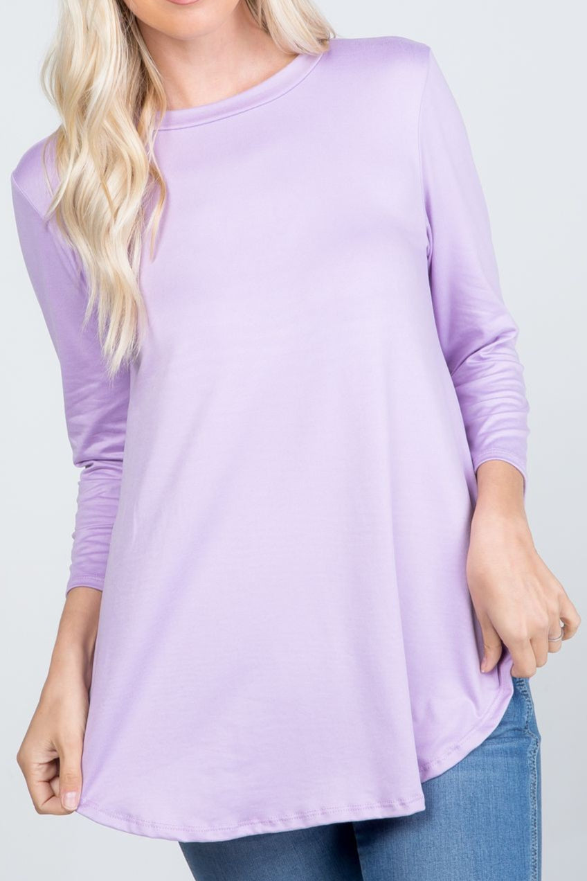 PLUS BUTTER BASIC 3/4 SLEEVE PULLOVER (multi)