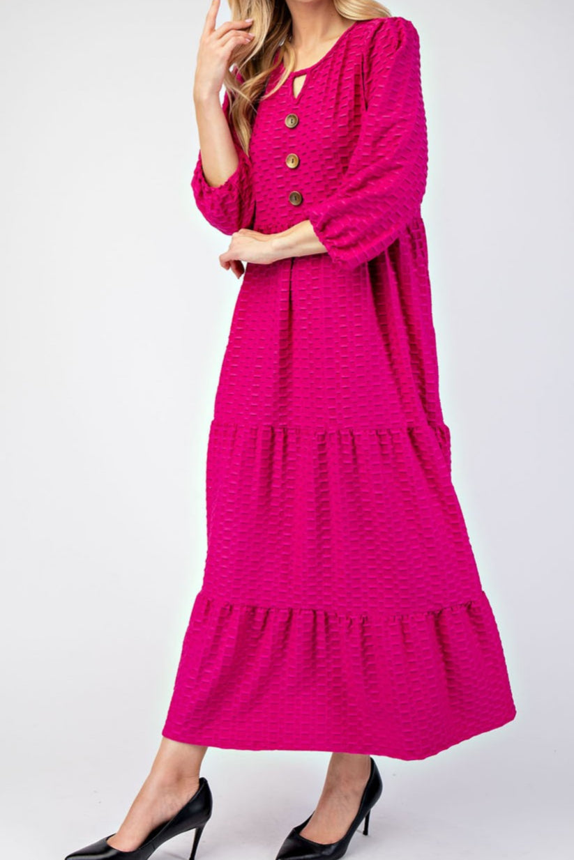 CHARLOTTE DRESS IN FUSCHIA