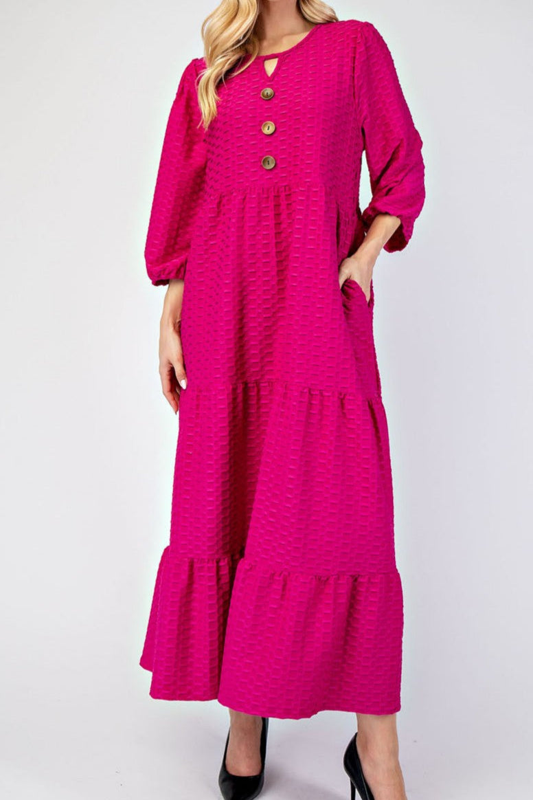 CHARLOTTE DRESS IN FUSCHIA