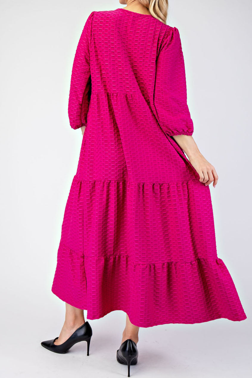 CHARLOTTE DRESS IN FUSCHIA