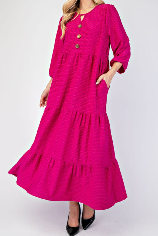 CHARLOTTE DRESS IN FUSCHIA