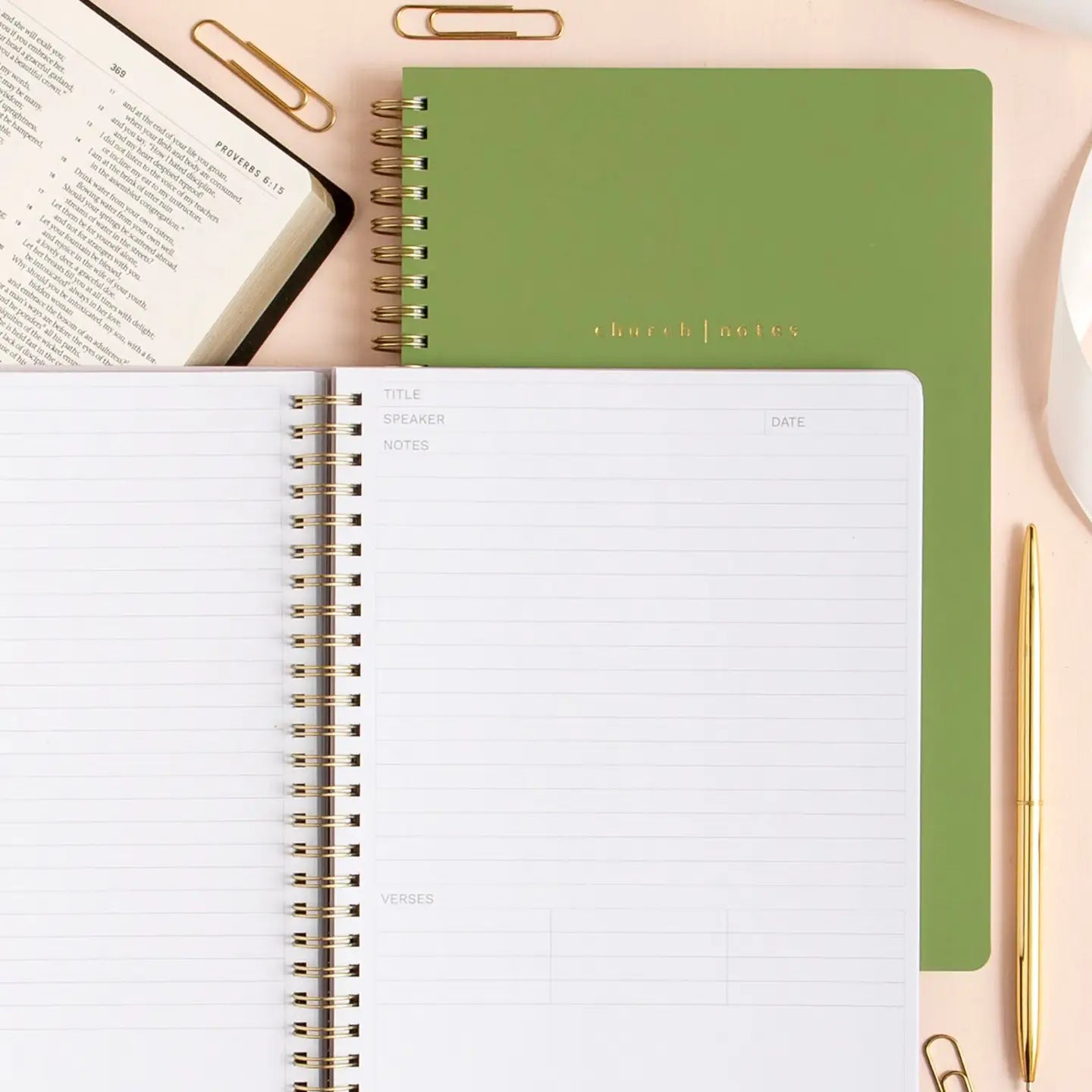 CHURCH SERMON NOTEBOOK GREEN