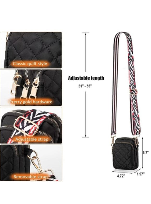 CROSSBODY PURSE WITH GUITAR STRAP (multi colors)