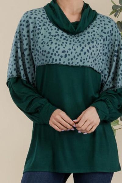 HUNTER GREEN LEOPARD SHIRT