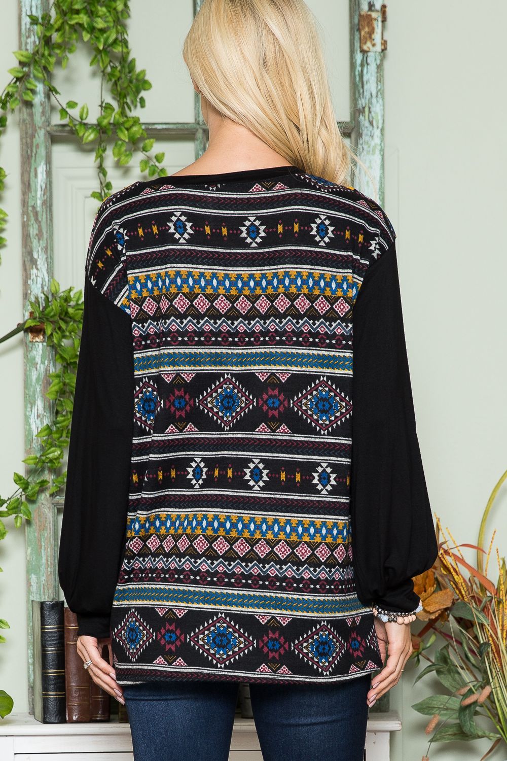 MUSTARD AZTEC PULLOVER