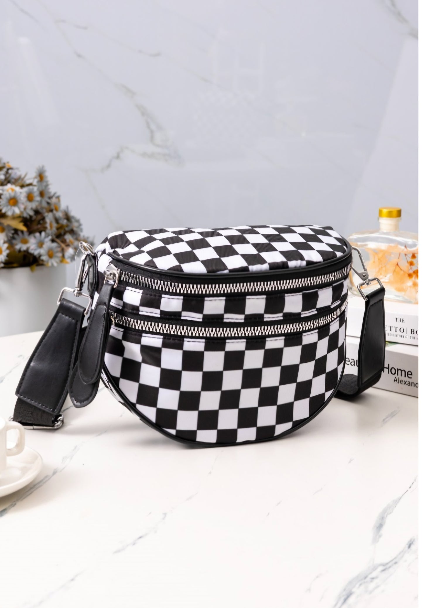 SADDLE BAG CHECKERED CROSSBOSY SLING (multi)