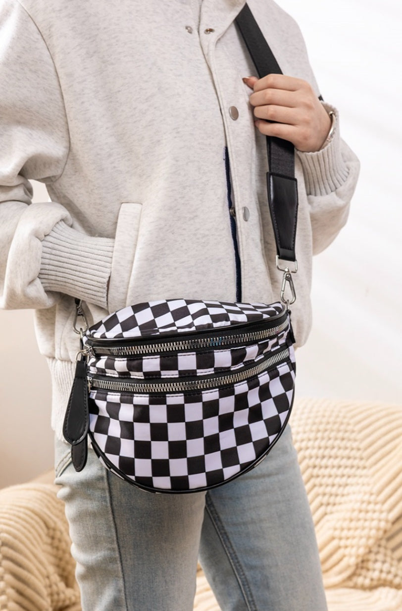 SADDLE BAG CHECKERED CROSSBOSY SLING (multi)