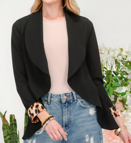 LEOPARD OPEN BLAZER