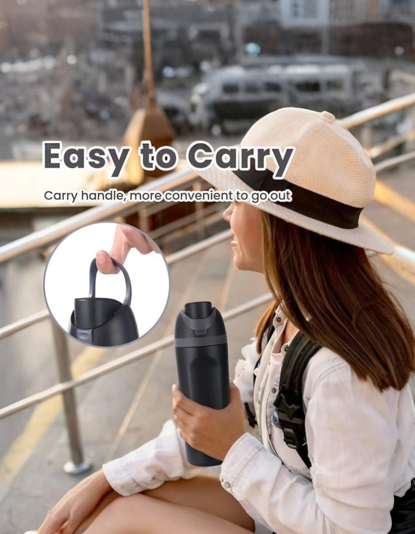 24 OZ SNAP LID STAINLESS STEEL BOTTLE TUMBLER (multi)