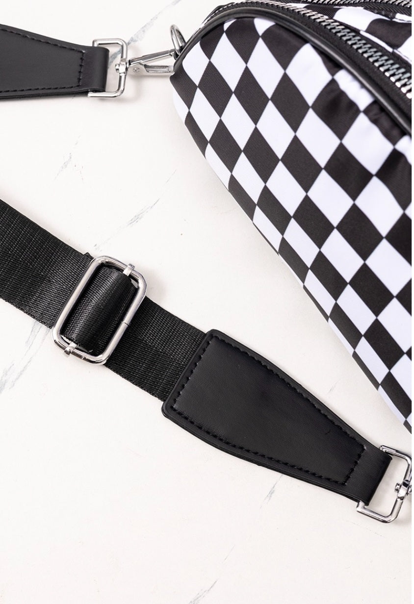 SADDLE BAG CHECKERED CROSSBOSY SLING (multi)