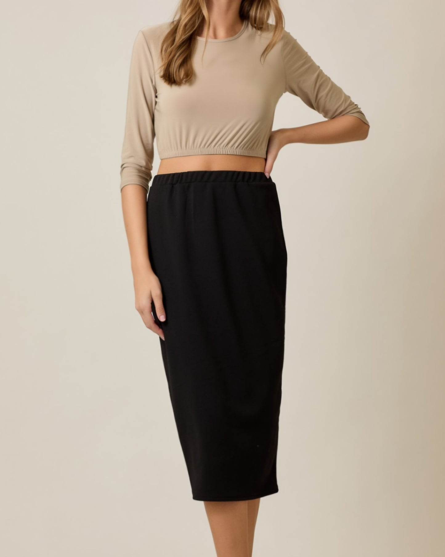 31 INCH SANDRA SKIRT IN BLACK