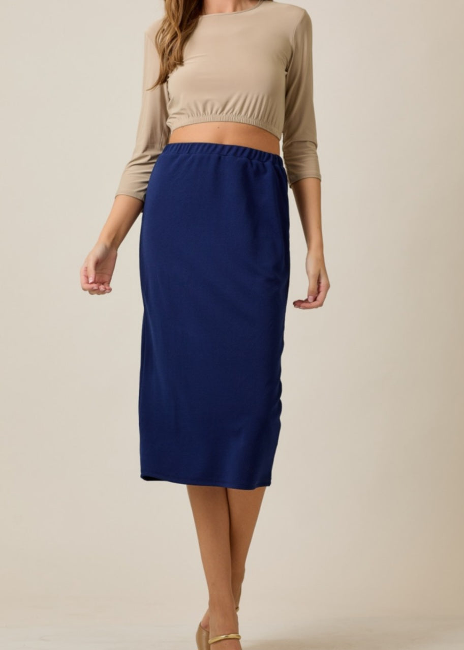 31 INCH SANDRA SKIRT IN NAVY