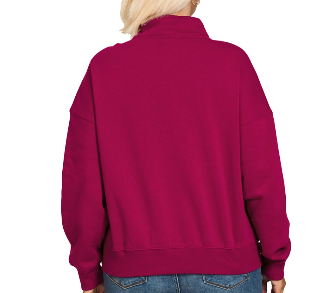 HALF ZIP FLEECE LINED SWEATSHIRT (multi)