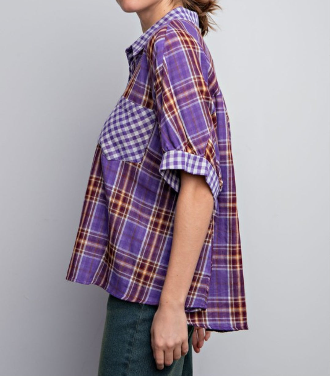 PLAID PRINTED OVERSIZE SHIRT (multi)