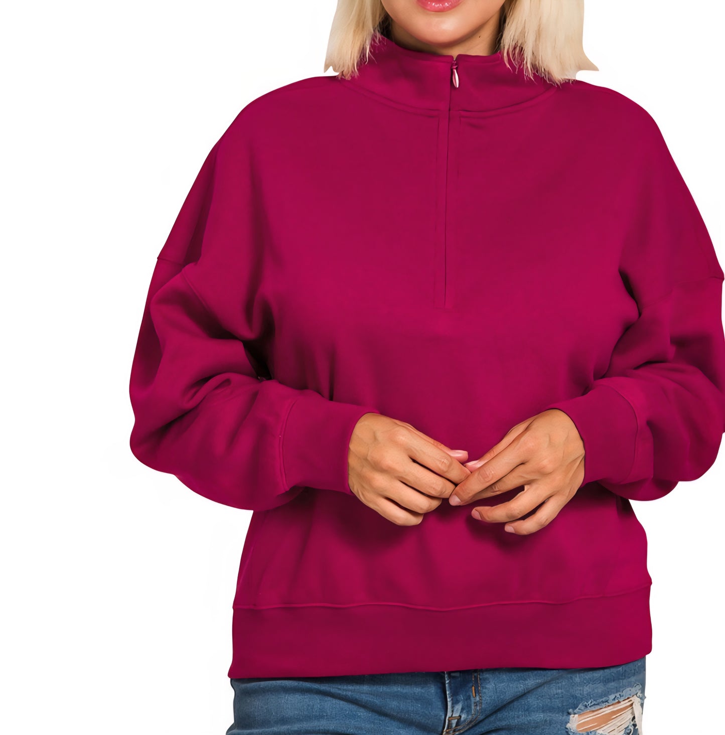 HALF ZIP FLEECE LINED SWEATSHIRT (multi)