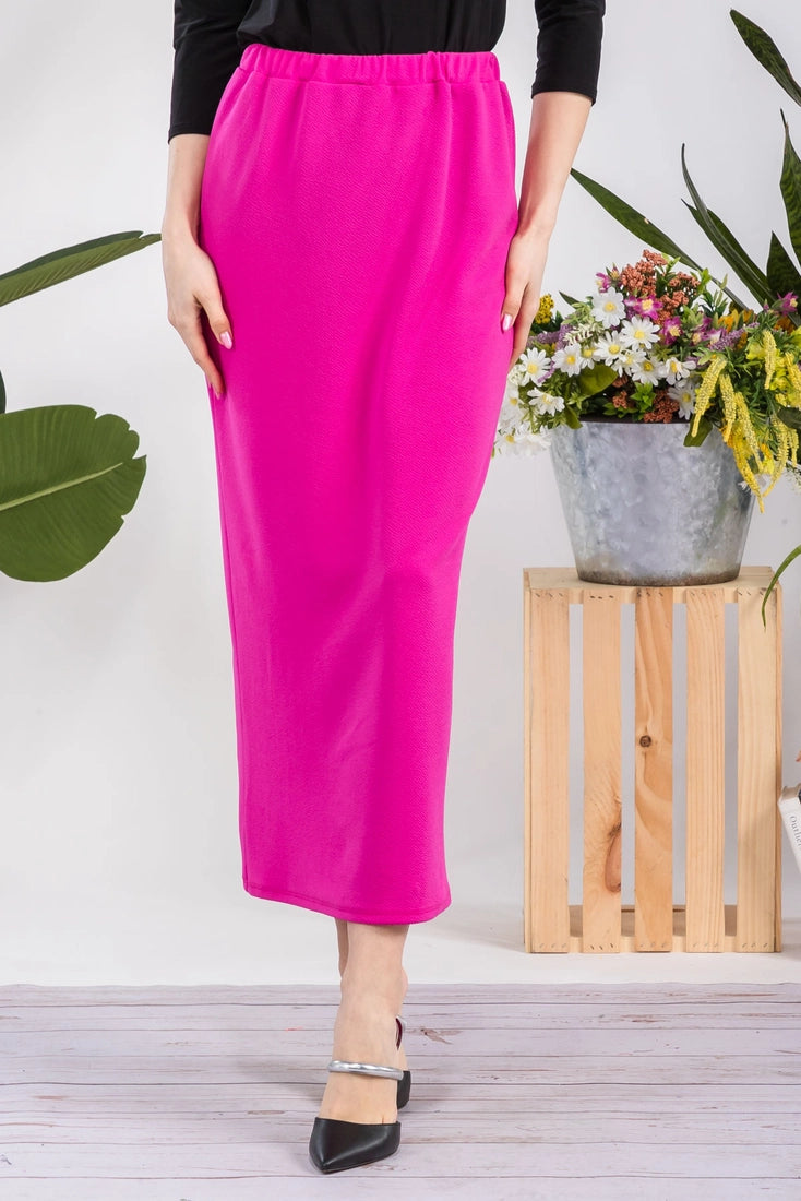 SANDRA MAXI SKIRT IN FUSCHIA